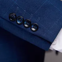 السترة سترة السراويل الفاخرة الراقية العلامة التجارية بوتيك منقوشة بدلة عمل غير رسمية 3 قطعة و 2 قطعة مجموعة العريس فستان حفلة الزفاف سترة - Image 6